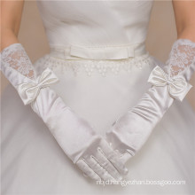 Satin lace appliques hot sale high quality bridal wedding lace gloves